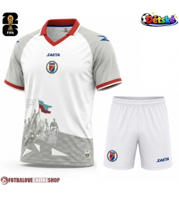 Haiti Venkovní dres komplet pro Děti MS 2026 Krátkým Rukávem (+ Krátké kalhoty)